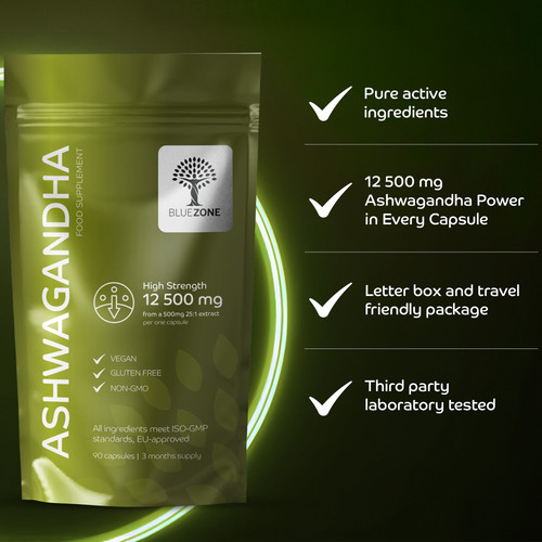 Ashwagandha 12500mg capsules - ashwagandha,